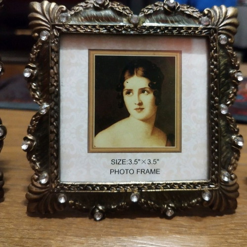 Vintage frame set like new with embossed designs and rhinestones