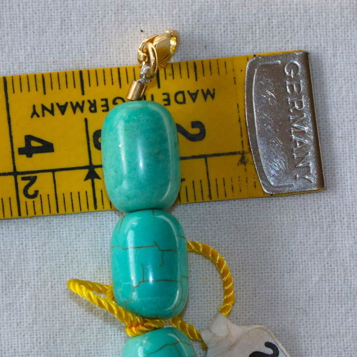 Turquoise Necklace New With 14K 585 Gold Clasp Indico Jewels