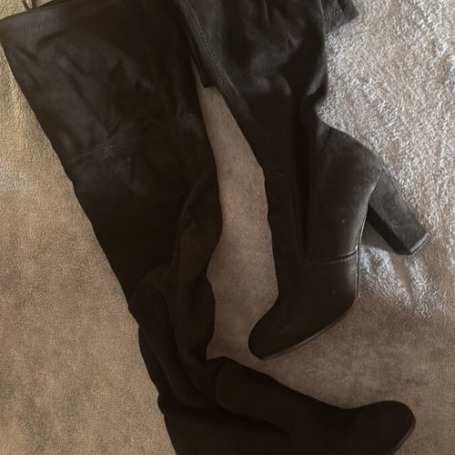 Black suede high boots size 37