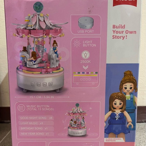 Carousel building blocks new with sound light and motion 566 pieces