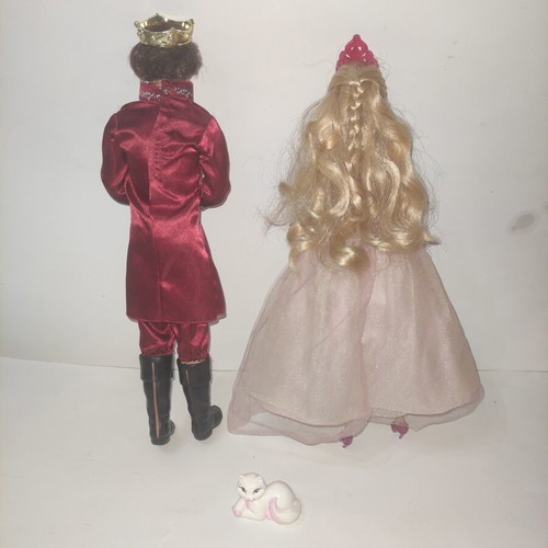 Barbie Princess Annaliese and Prince Dominic with Cat used