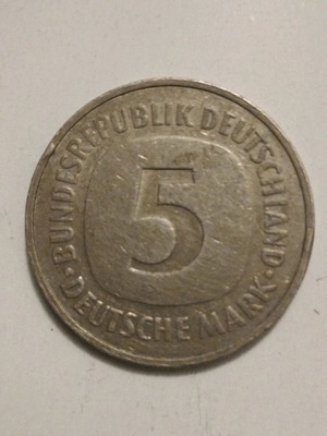 Foreign coins 5 mark 1975 (D) used, Germany