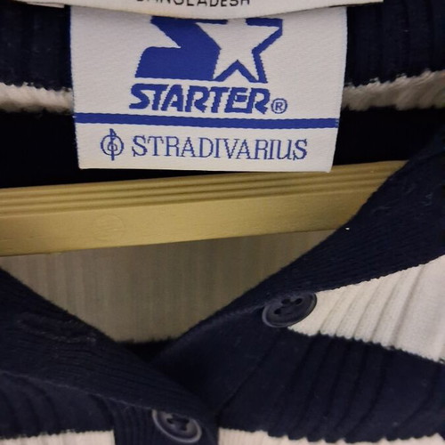 Short-sleeve shirt Stradivarius x Starter size S like new, white and blue