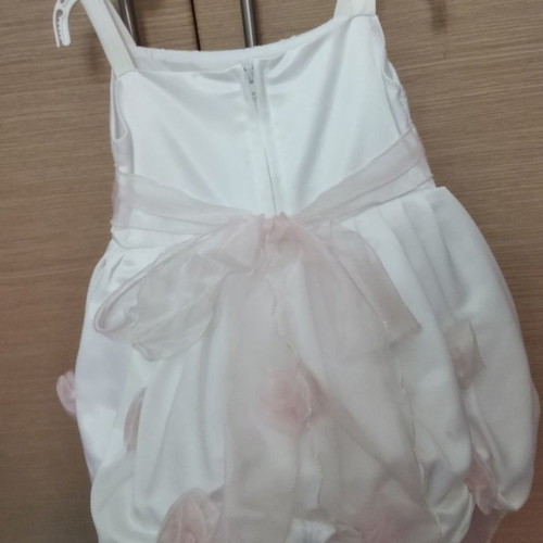 Baptism or formal dress white with pink flowers and removable jacket new