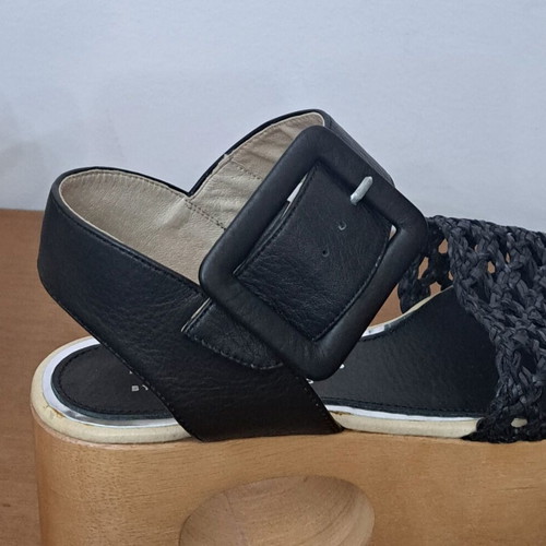 Paloma Barceló Palomitas platforms like new, leather and wood, size 37