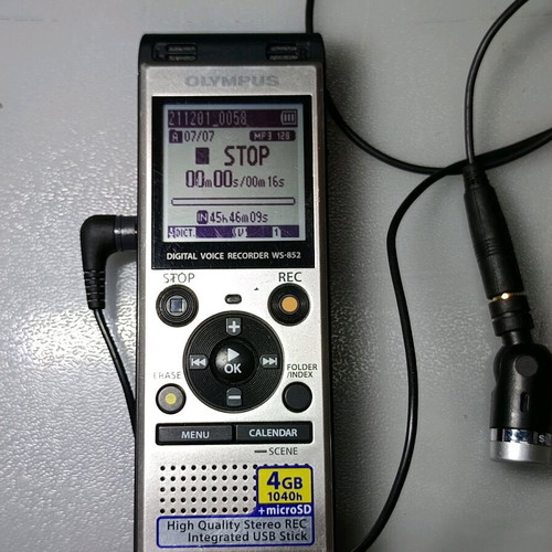 Olympus WS 852 voice recorder used