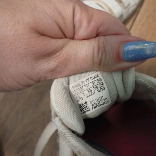 Adidas kids shoes used, size 33, white athletic for girls