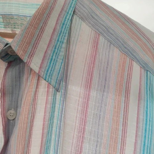 Hugo Boss vintage striped cotton men's shirt XL like new