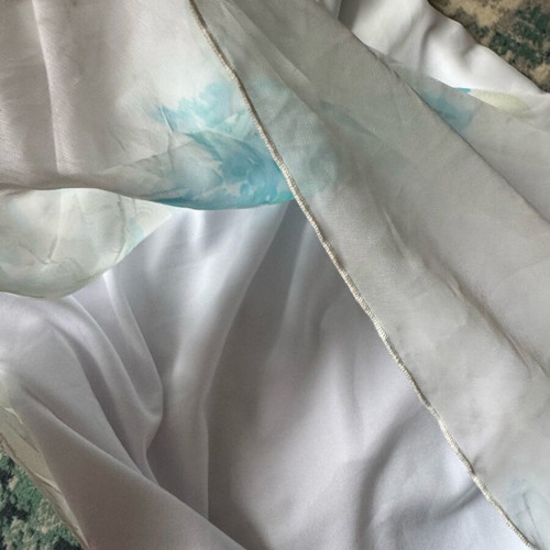Real Y2K Floral Dress Like New, Asymmetrical Blue and White