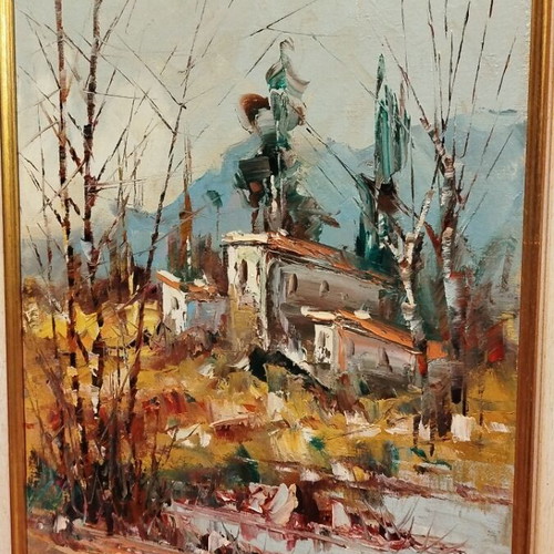 Oil painting on canvas by F. Alexandros like new