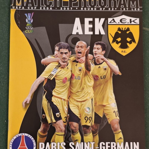 AEK and Olympiacos European football match programs