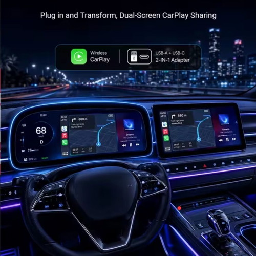 Wireless Android Auto and Apple CarPlay adapter