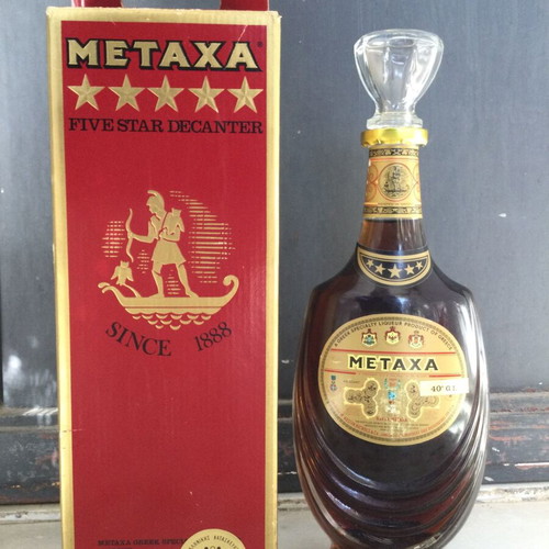 Collectible Metaxa 5 Stars Decanter 1970s new with original box