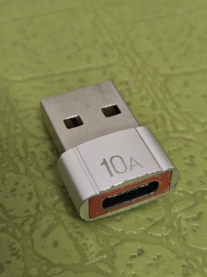 Type C σε USB αντάπτορας καινούργιος, αχρησιμοποίητος 10A ασημί