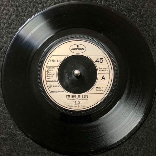 10 cc I'm Not In Love vinyl 7", single, 45 RPM used, rock