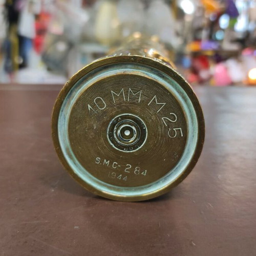 Vase from old shell used, bronze