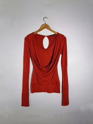 Women's long-sleeve blouse Mara's Collection used, orange, size S/M
