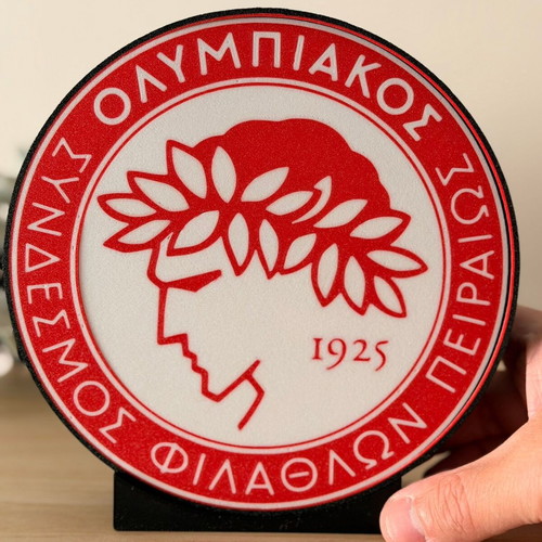 3D Printed Stand Olympiakos Logo 18x17cm