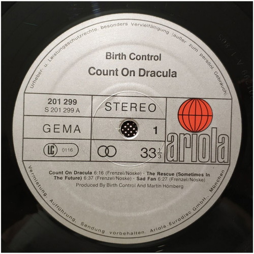 Birth Control Count On Dracula 1980 δίσκος βινυλίου