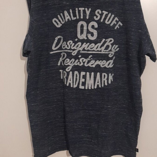 Short-sleeve blue shirt with design like new, size L