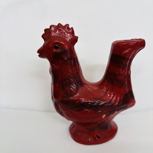 Red Clay Rooster Whistle vintage 1950’s, used