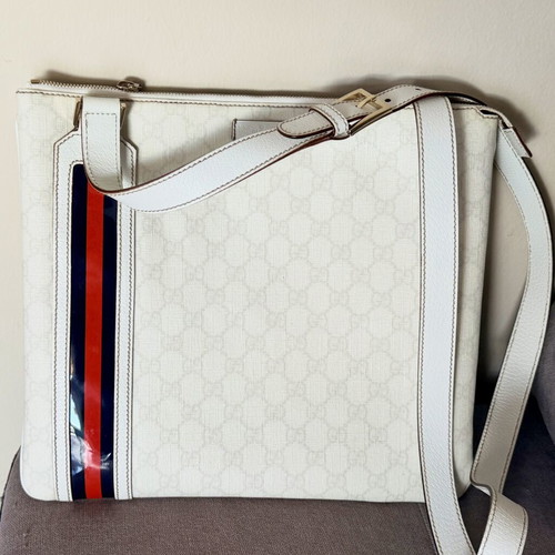 Gucci Capri Large Leather Bowler Bag used, white shoulder