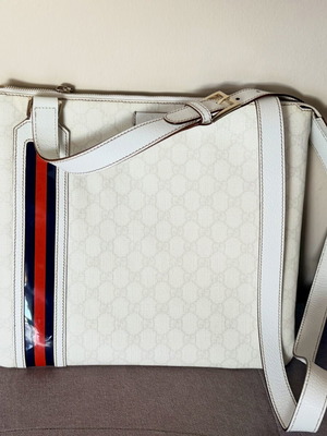 Gucci Capri Large Leather Bowler Bag used, white shoulder