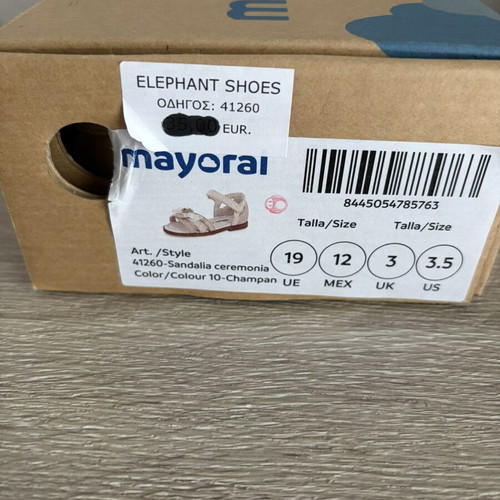 Mayoral beige leather baby sandals with pink bow new