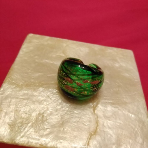 Murano ring new in green color