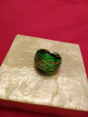Δαχτυλίδι Murano καινούργιο, πράσινο χρώμα, αγορά από Ιταλία
