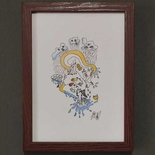 The Purification of Water original artwork with frame new