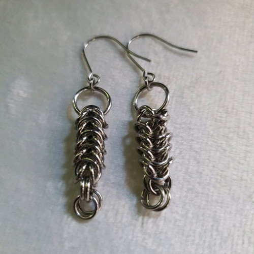 Stainless Steel Chainmail Earrings like new, handmade