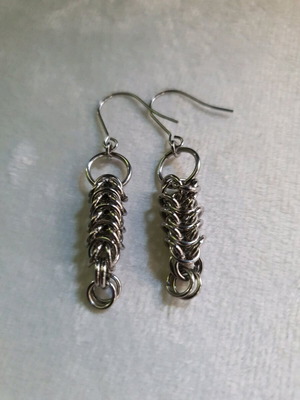 Stainless Steel Chainmail Earrings like new, handmade