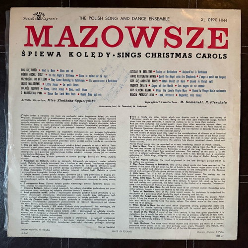 Mazowsze Sings Christmas Carols vinyl near mint
