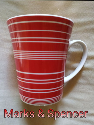 Marks & Spencer 90s vintage mug with horizontal stripes