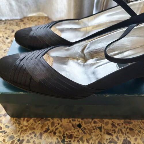 J. Bournazos Simona-1 black pumps with strap like new, size 39