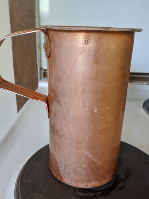 Vintage χάλκινο κανάτι κρασιού 18cm μεταχειρισμένο