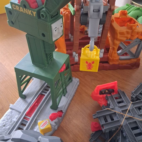 Thomas the Tank Engine train collection used with movable bridge and water tower