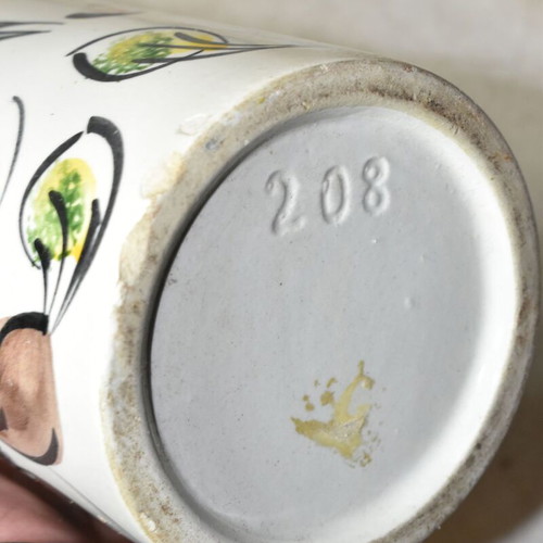 Antique Vase used with Impressive Floral Design and Small Cracks
