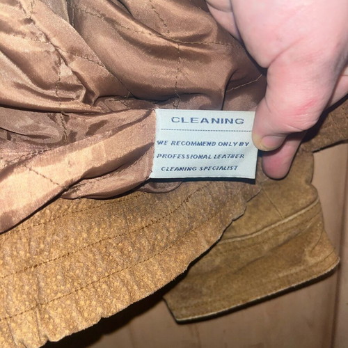 Alpha leather bomber jacket used, brown, size Large