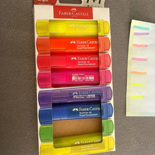 Faber-Castell Textliner 46 superfluorescent highlighters set of 7 like new