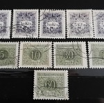 Γραμματόσημα Postage Due Τσεχοσλοβακίας 1954, σε άριστη κατάσταση, σετ 10 τεμαχίων