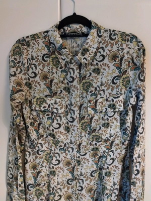 Women's floral maxi dress new in white, green, brown tones