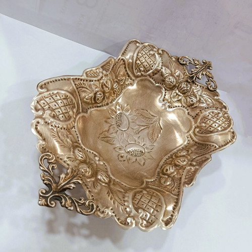Antique Art Nouveau Επάργυρη Φοντανιέρα σαν καινούργιο με ανάγλυφα ηλιοτρόπια