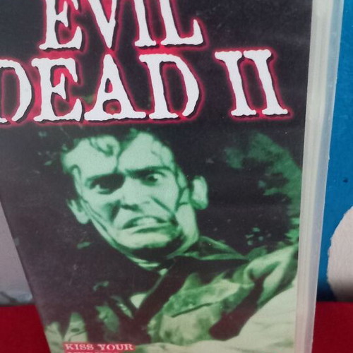 Evil Dead II VHS tape, horror thriller