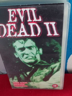 Evil Dead II VHS tape, horror thriller