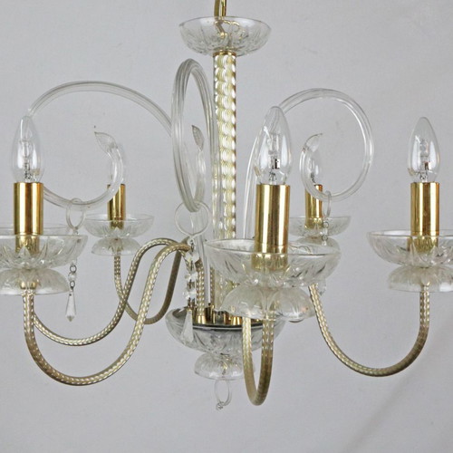 Pentafoto ceiling light new, metal and glass, 1990