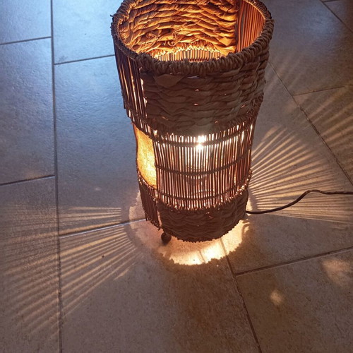 Floor lamp new, bamboo and rattan, 40cm height