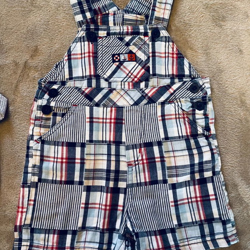 Little me overalls like new, set of 2, nautical style, cotton