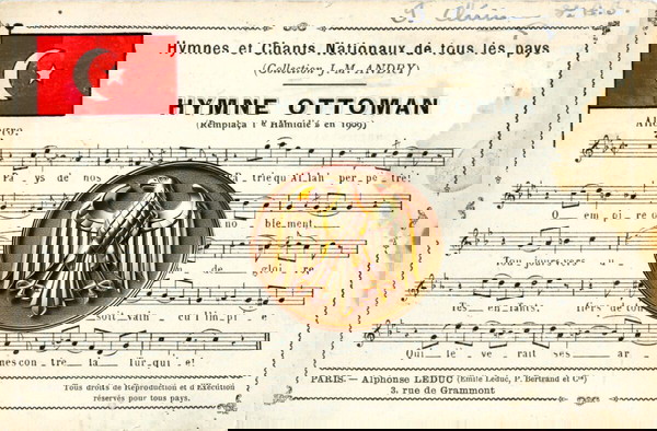 Οθωμανικός Ύμνος (Hymne Ottoman - Remplaca l' "Hamidie" 1909) γαλλική έκδοση Alphonse LEDUC, Paris